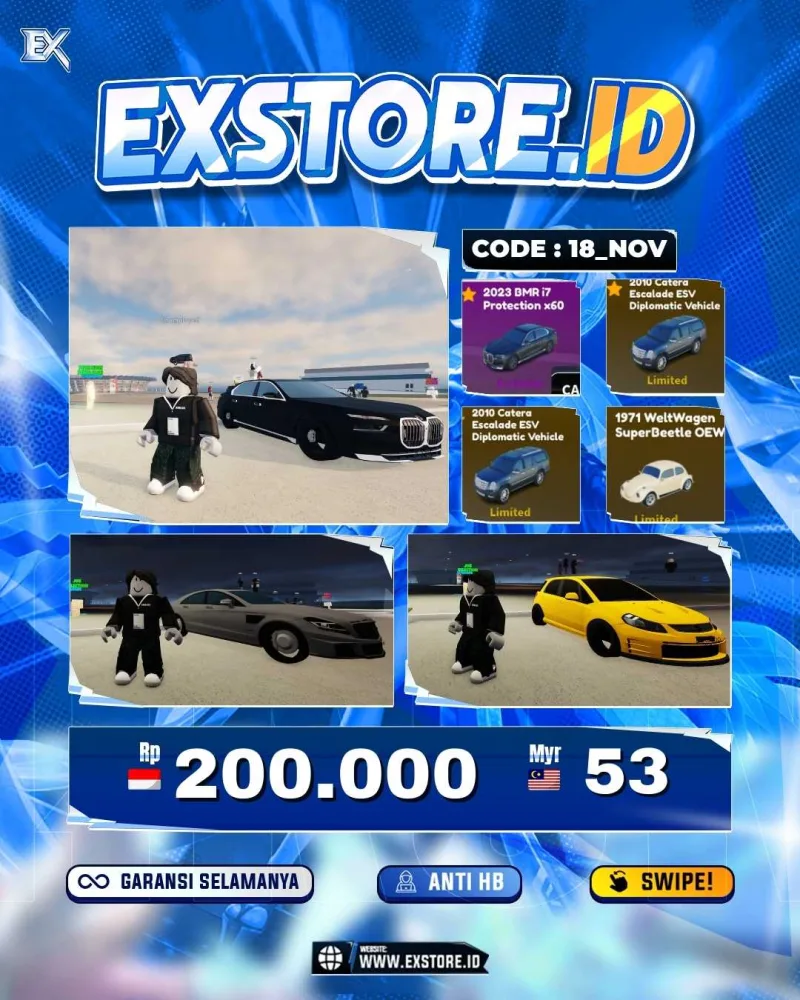 LIMITED CARS 38 + GAMEPASS 4