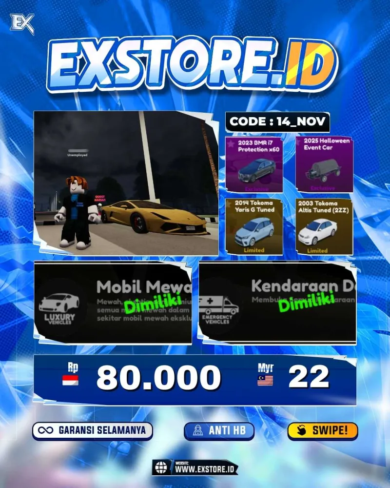 LIMITED CARS 5 + GAMEPASS 2