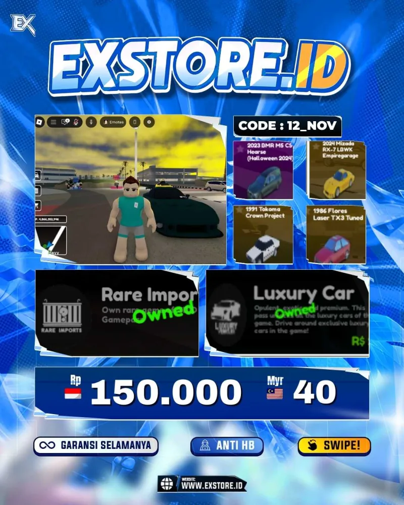 LIMITED CARS 28 + GAMEPASS 3