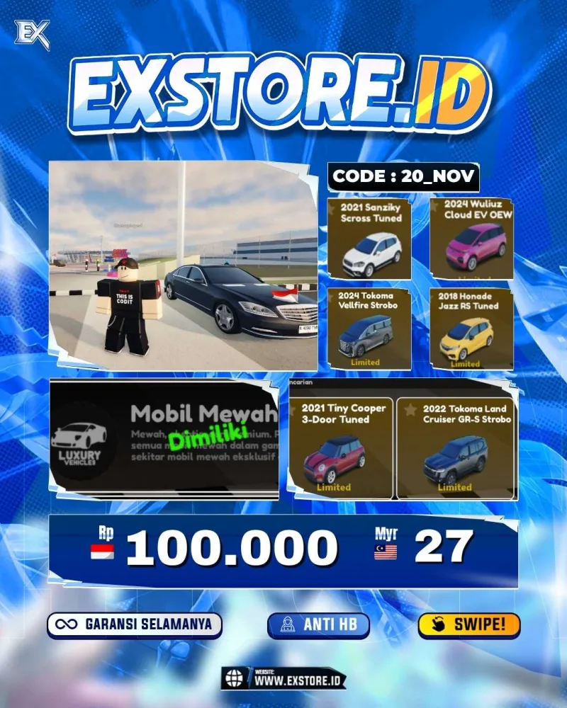 LIMITED CARS 12 + GAMEPASS 3
