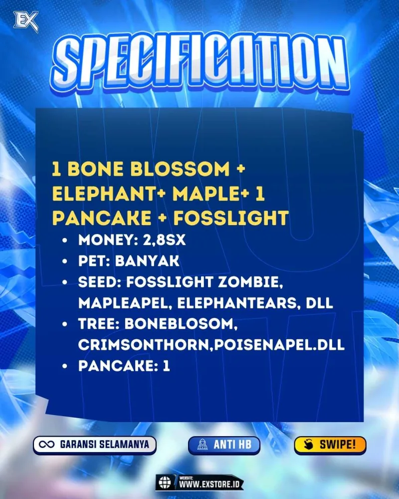 PANCAKE + BONE BLOSSOM + ELEPHANT EARS + MAPLE APPLE + FOSSILIGHT