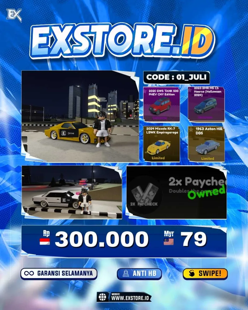 LIMITED CARS 35 + GAMEPASS 6
