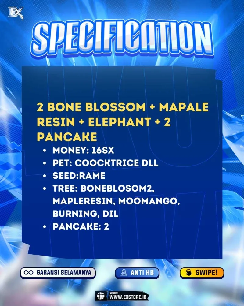 PANCAKE 2 + BONE BLOSSOM + MAPLE RESIN +  ELEPHANT EARS